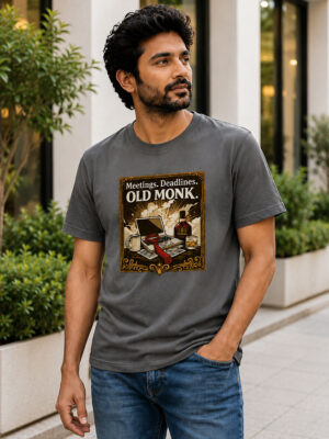 Meetings. Deadlines. Old Monk. Unisex Tee