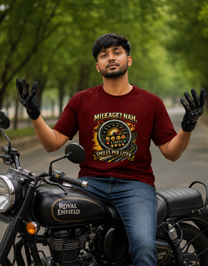 Mileage? Nah. Smiles Per Liter Unisex Tee