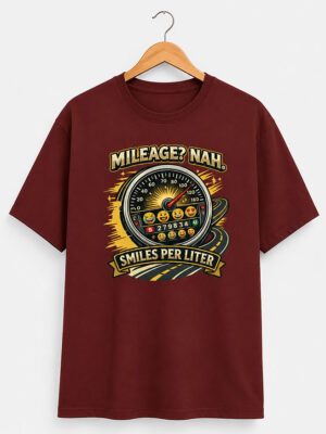 Mileage? Nah. Smiles Per Liter Unisex Tee