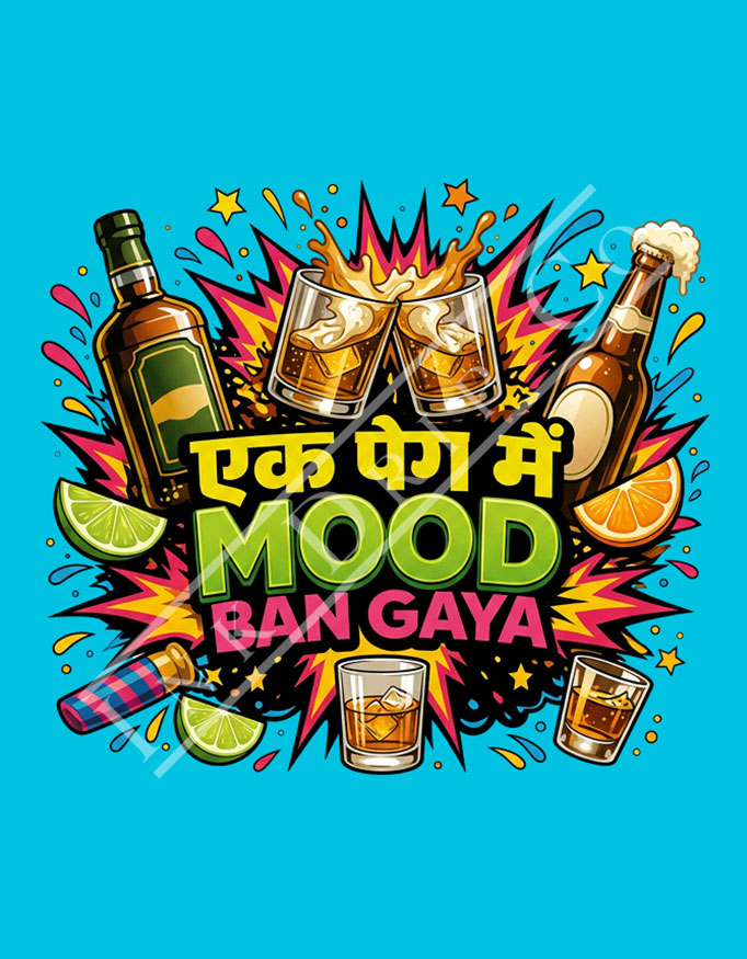 Ek Peg Mein Mood Ban Gaya Unisex Tee - Image 5