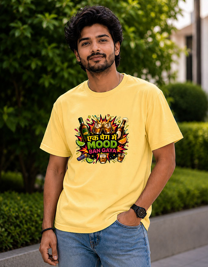 Ek Peg Mein Mood Ban Gaya Unisex Tee - Image 4