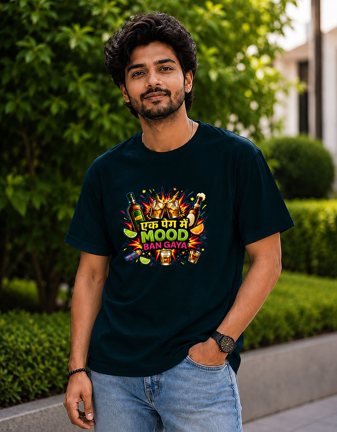 Ek Peg Mein Mood Ban Gaya Unisex Tee - Image 3