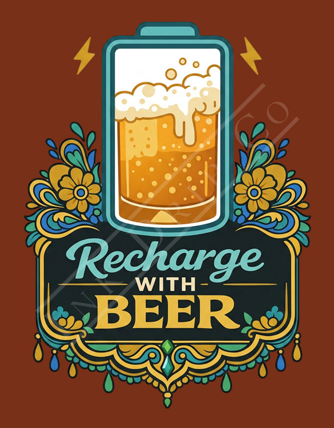 Recharge with Beer Unisex Tee - Image 4