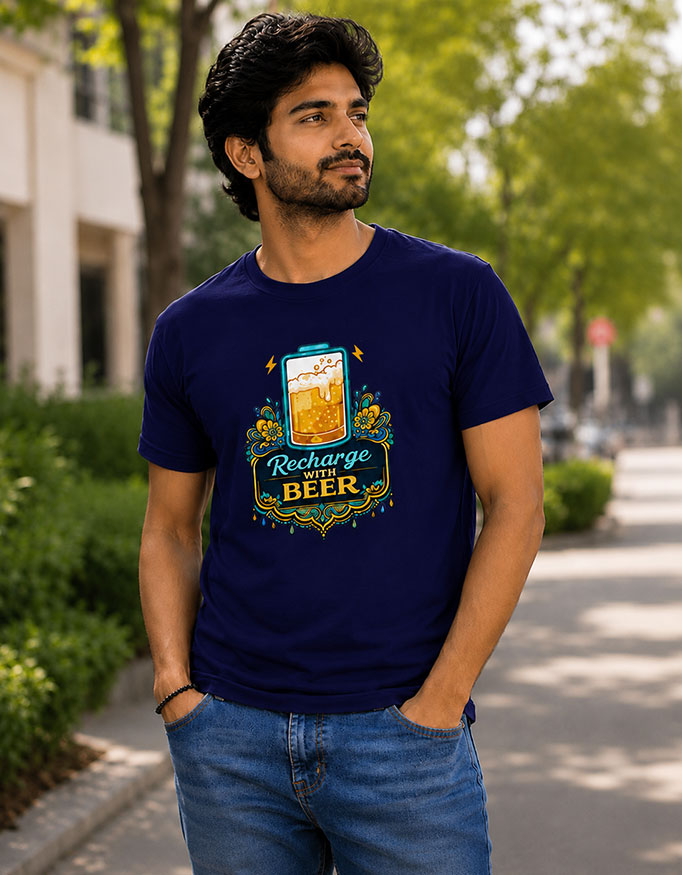 Recharge with Beer Unisex Tee - Image 3