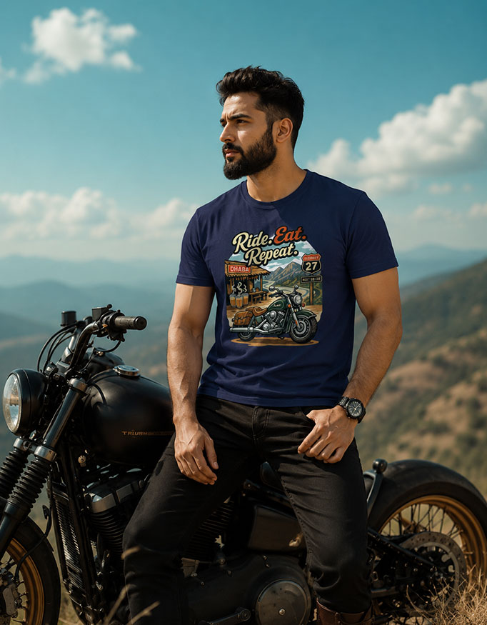 Ride. Eat. Repeat. Unisex Tee