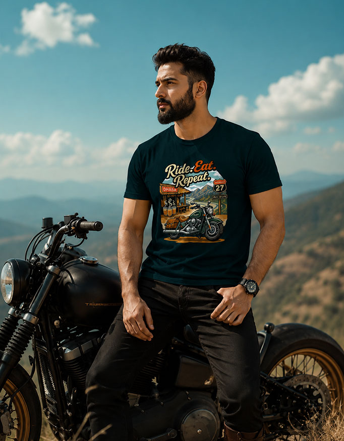 Ride. Eat. Repeat. Unisex Tee - Image 4