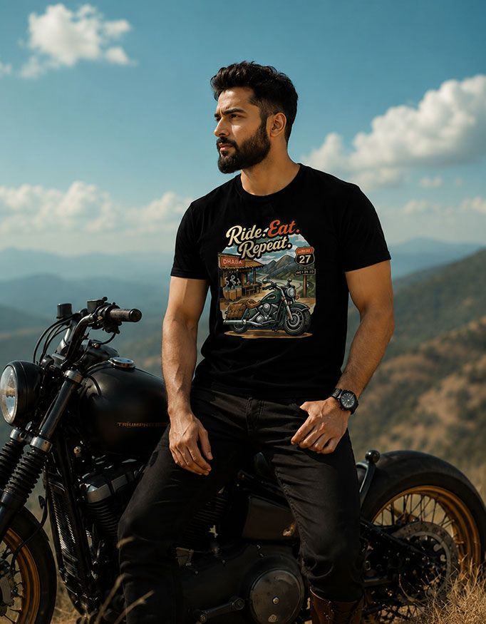 Ride. Eat. Repeat. Unisex Tee - Image 3