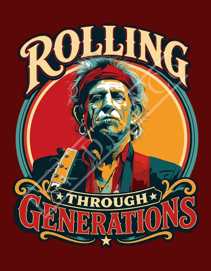 Rolling Through Generations ~ Keith Richards ~ Unisex Tee - Image 5