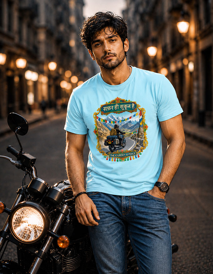 सफ़र ही सुकून है Unisex Tee - Image 2