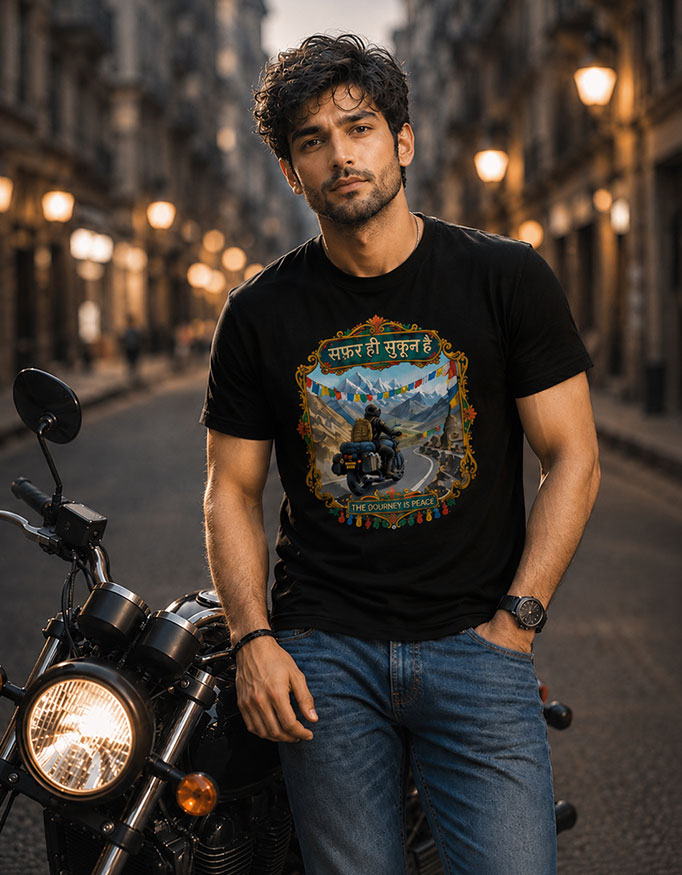 सफ़र ही सुकून है Unisex Tee - Image 3