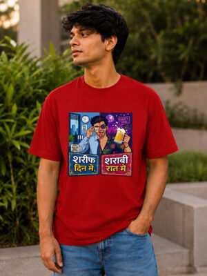 Sharif Din Mein, Sharaabi Raat Mein Unisex Tee
