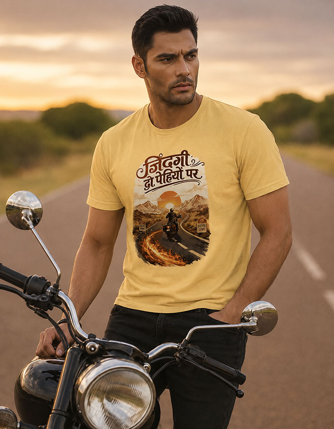 ज़िंदगी दो पहियों पर Unisex Tee - Image 5